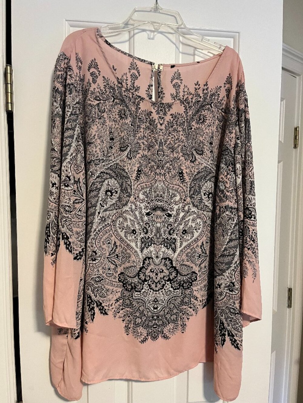 Sheer Blouse, 3/4 Sleeve, Size 2X